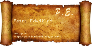 Petri Edvárd névjegykártya